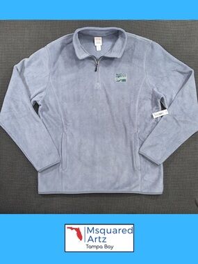 Marvel Comics Fleece Quarter Zip Pullover Mens Large Blue Cozy